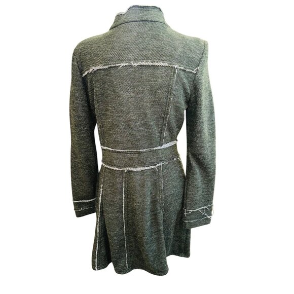 Marese Steampunk Embroider Floral Military Coat Jacket M Grey Rose Floral Cotton - Picture 2 of 10